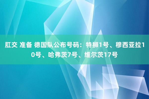 肛交 准备 德国队公布号码：特狮1号、穆西亚拉10号、哈弗茨7号、维尔茨17号