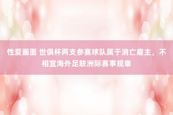 性爱画面 世俱杯两支参赛球队属于消亡雇主，不相宜海外足联洲际赛事规章